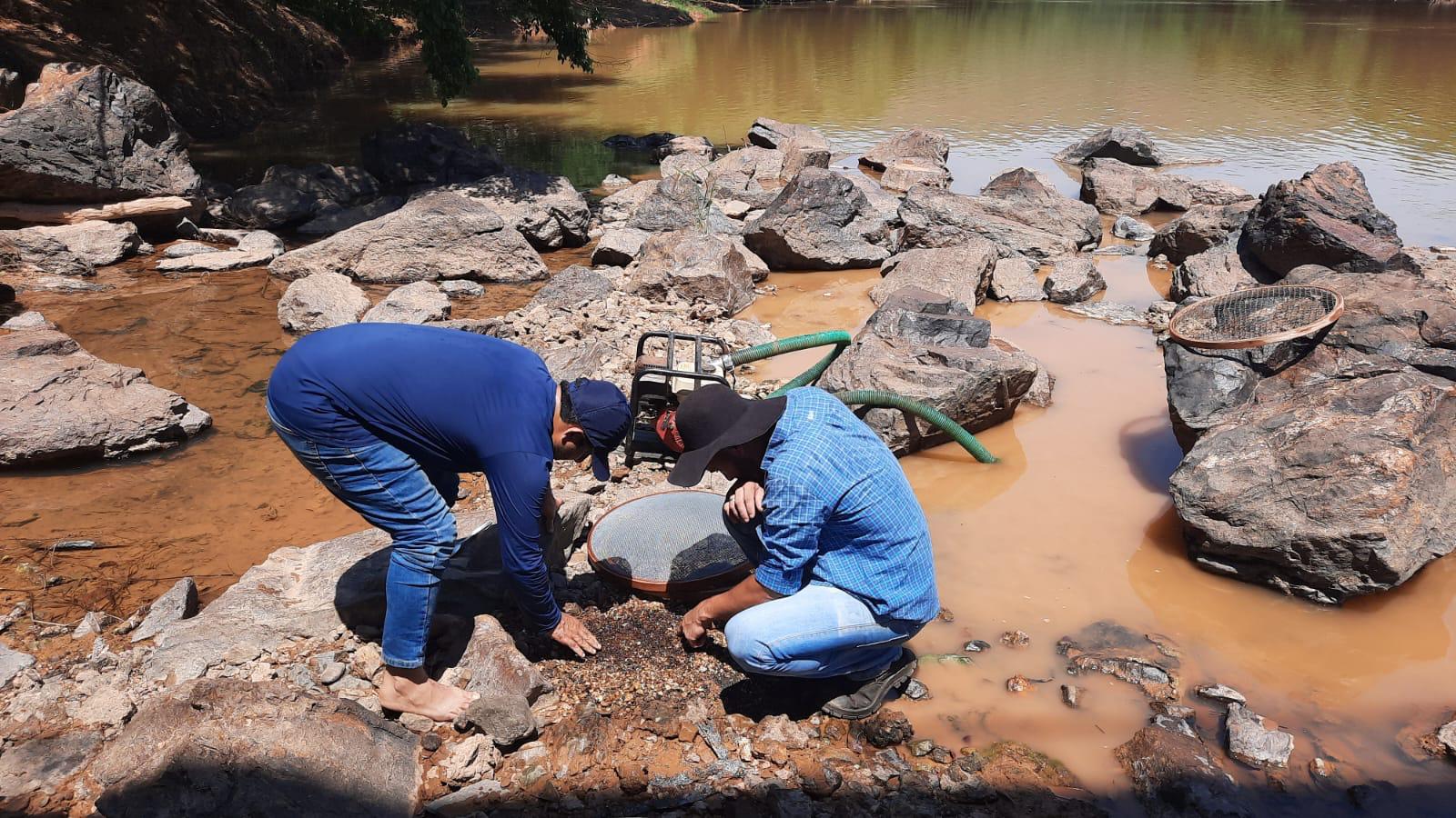 Active diamond mining field in the Brazilian interior